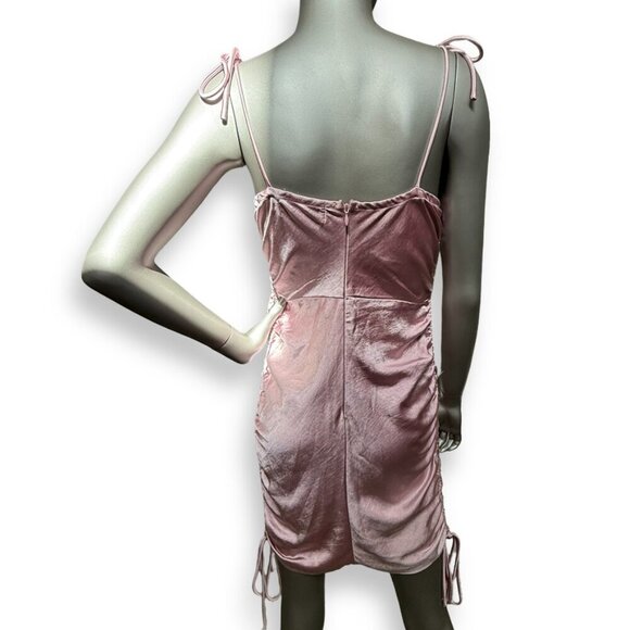 Hello Molly Pink Cocktail Dress Runched Sides Size Small - Picture 3 of 6
